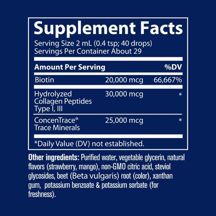 Trace Minerals Ionisk Biotin + Kollagen