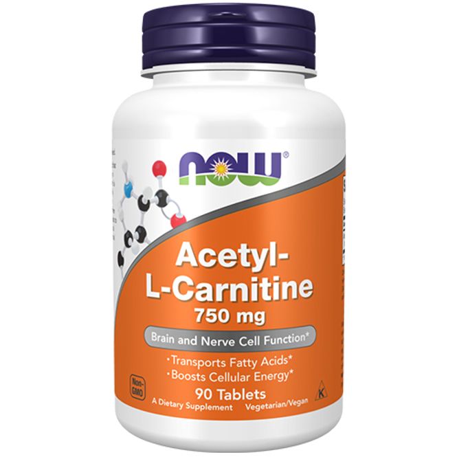 Hovedbilde NOW Acetyl-L-Carnitine 750 mg Tabletter