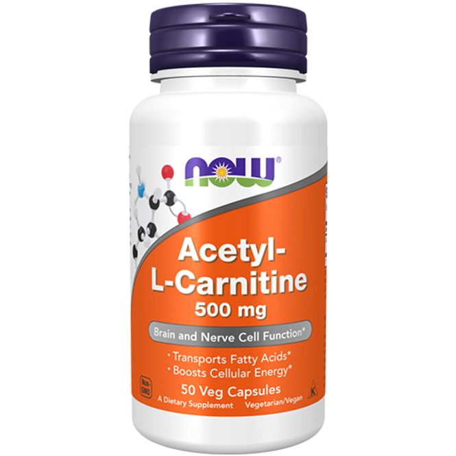 Hovedbilde NOW Acetyl-L-Carnitine 500mg kapsler