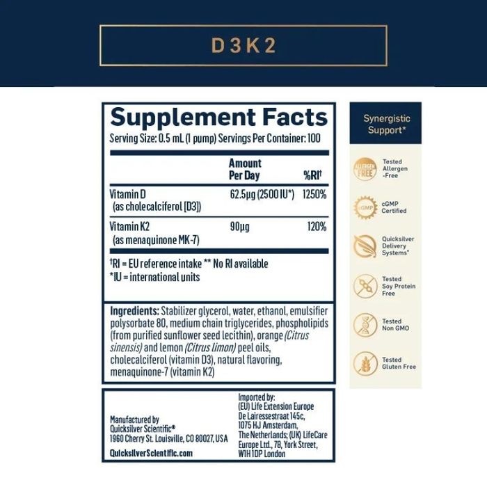 Quicksilver D3 K2 2500IU
