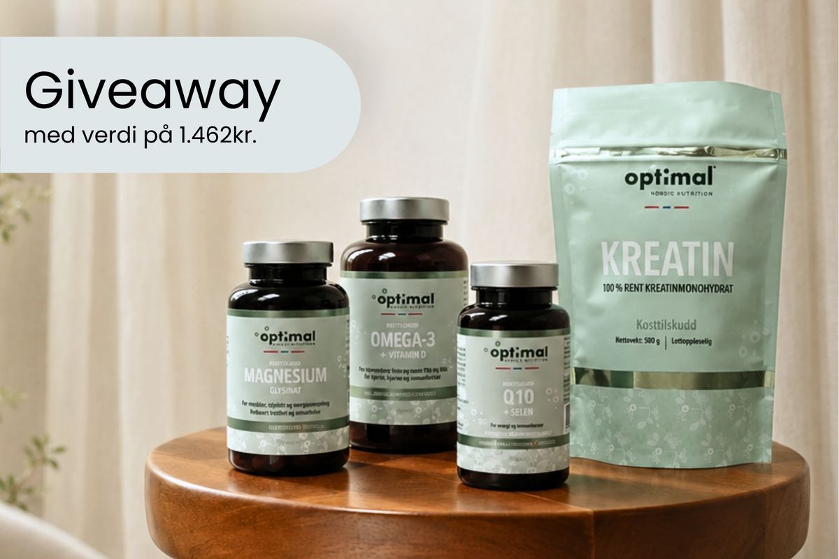 Meld deg inn i vitaminX Kundeklubb og bli med i trekningen av hele Optimal Nordic Nutrition-serien til en verdi av 1 462 kr. Delta innen 30. august!