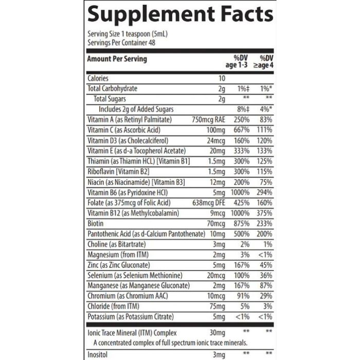 Trace Minerals Flytende Multivitamin For Barn Tropisk Punsj