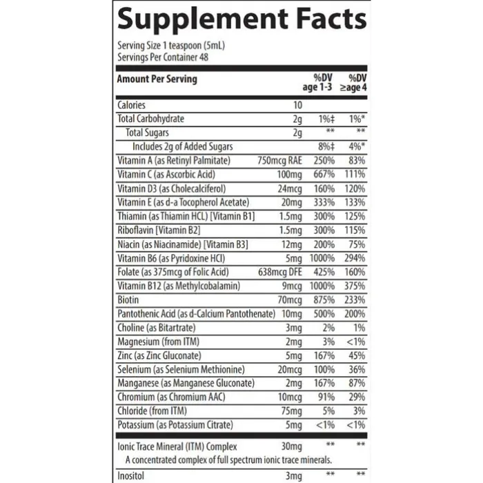 Trace Minerals Flytende Multivitamin For Barn Tropisk Punsj
